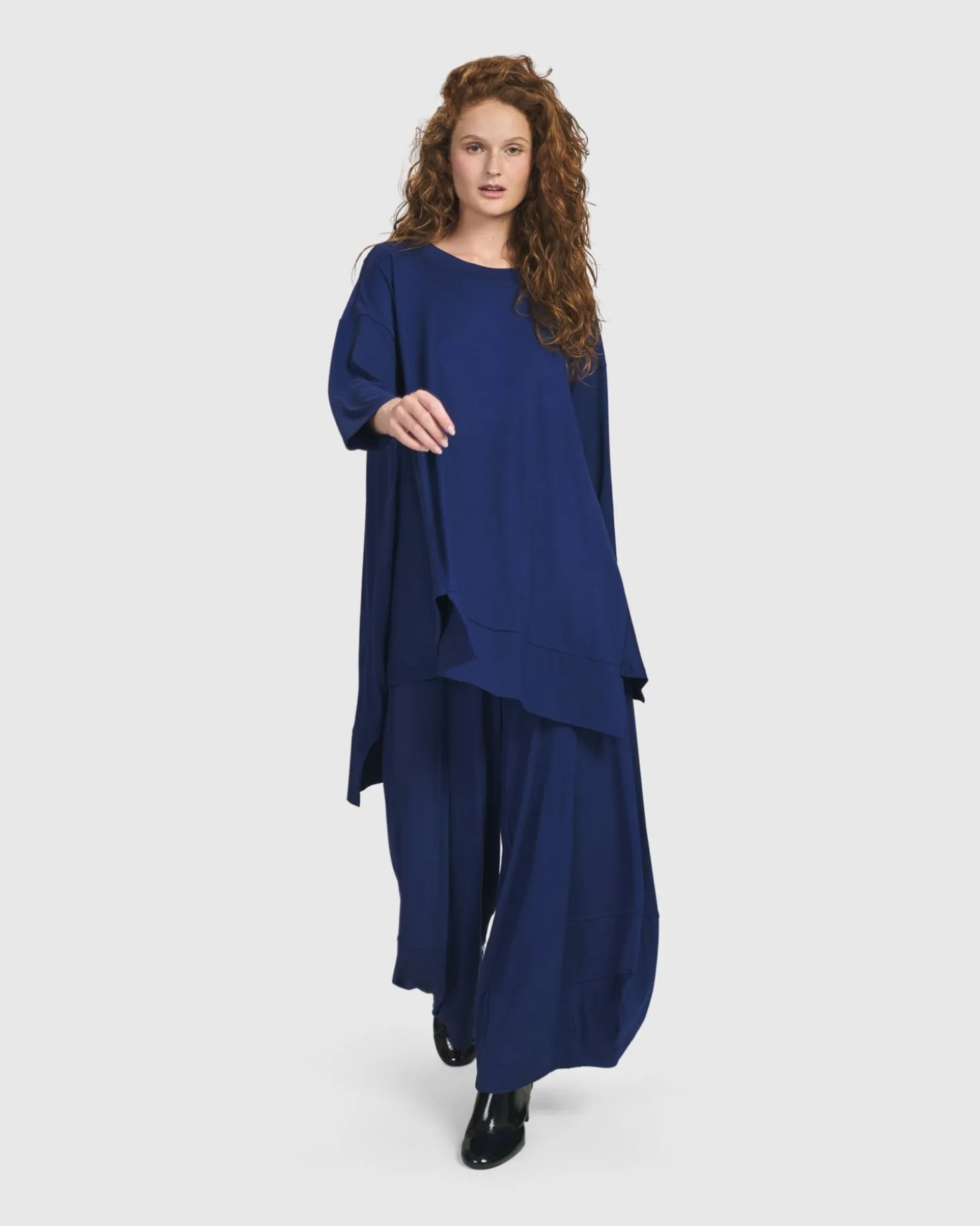 Women Alembika Essential Oversized Trapeze Top, Royal Blue