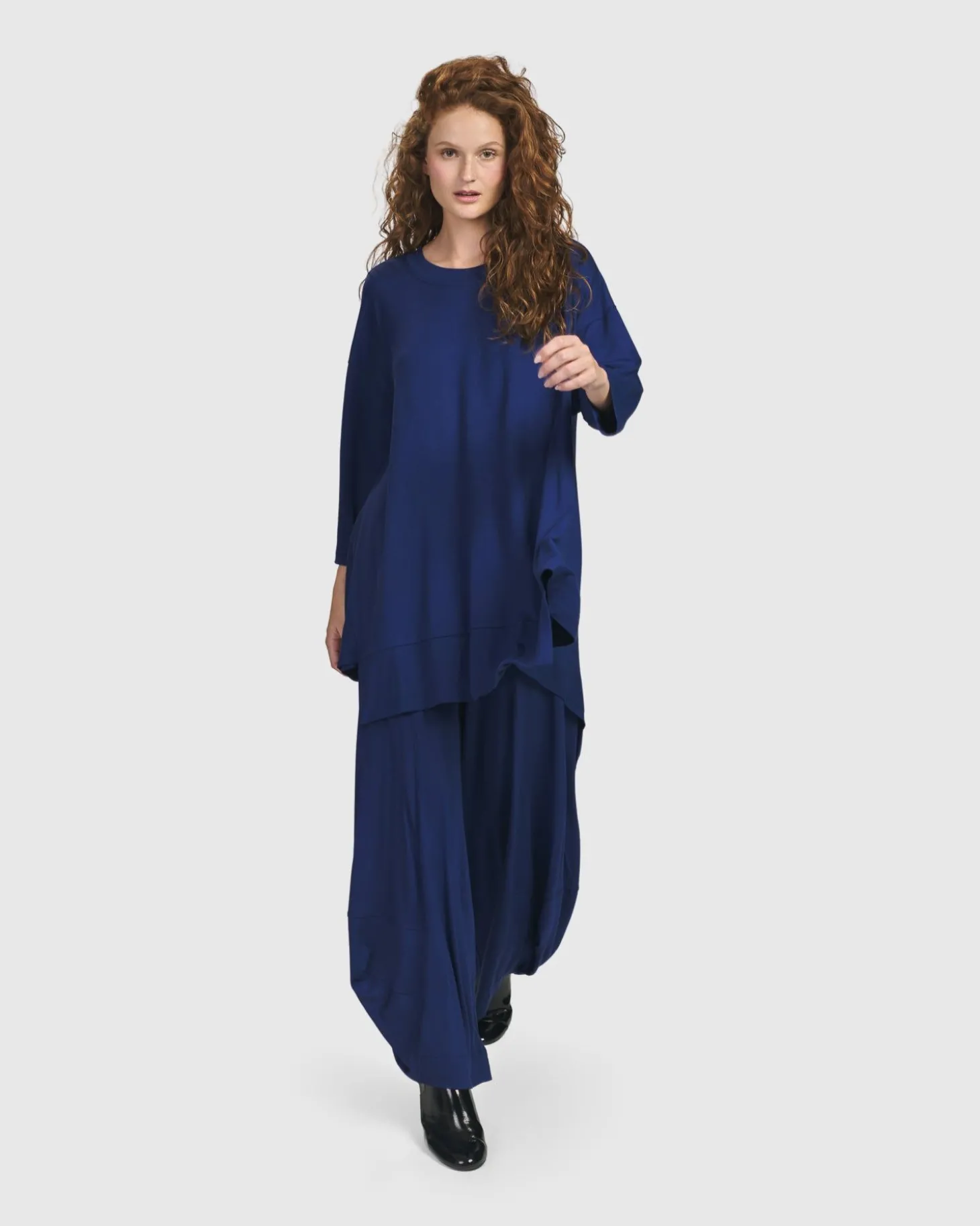 Women Alembika Essential Oversized Trapeze Top, Royal Blue