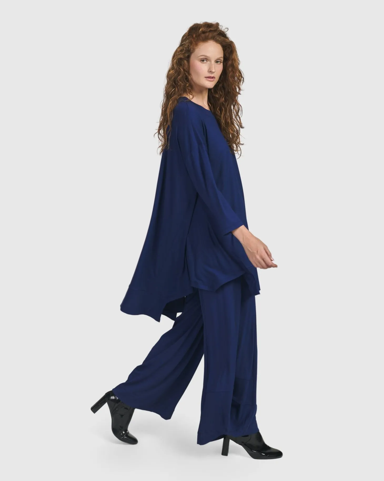 Women Alembika Essential Oversized Trapeze Top, Royal Blue