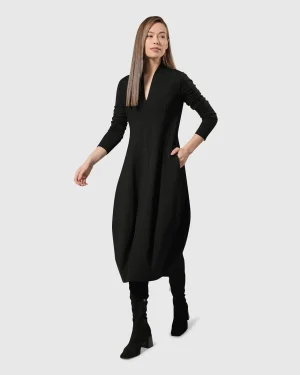 Women Alembika Essential Pockets Cocoon Dress, Black