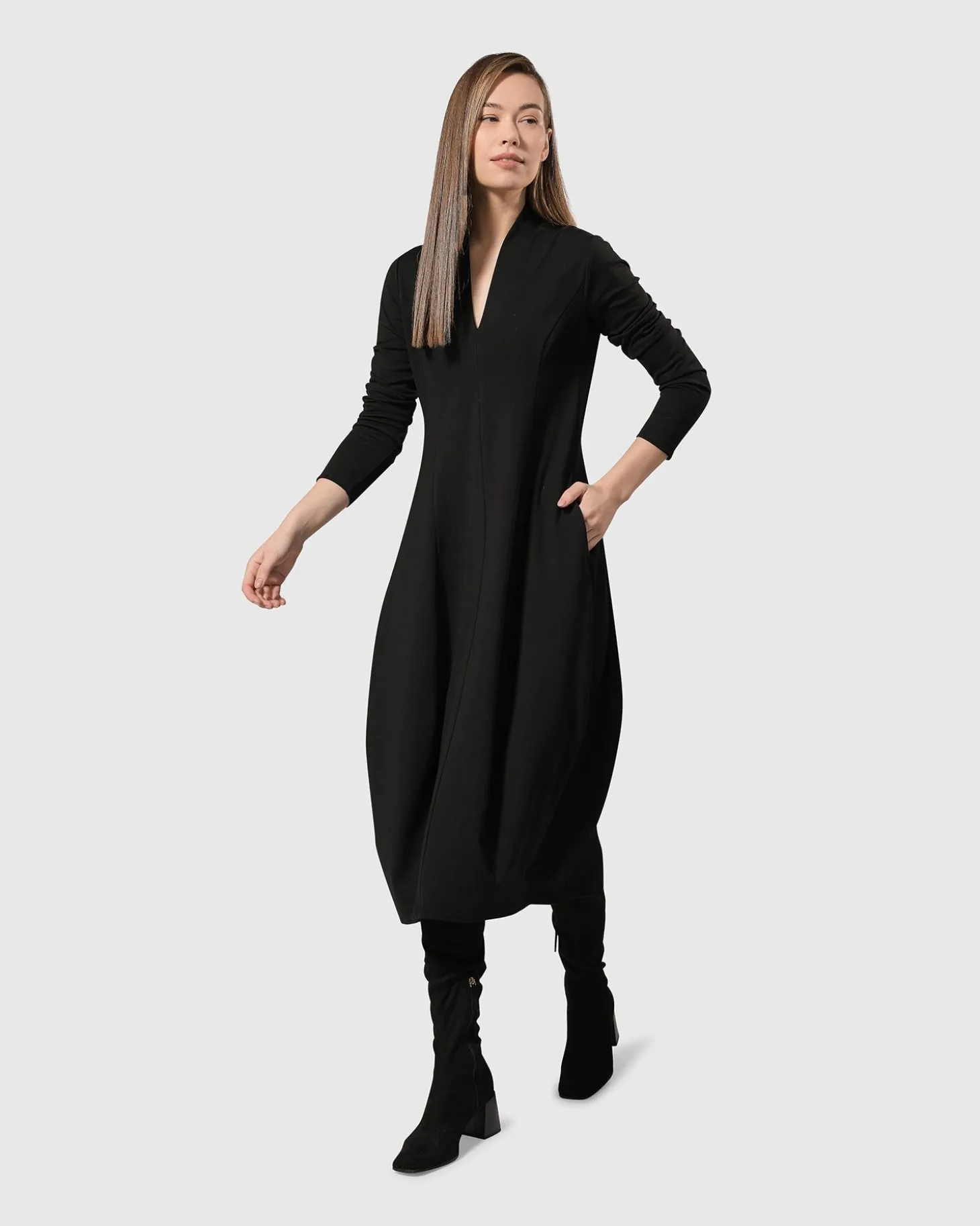 Women Alembika Essential Pockets Cocoon Dress, Black