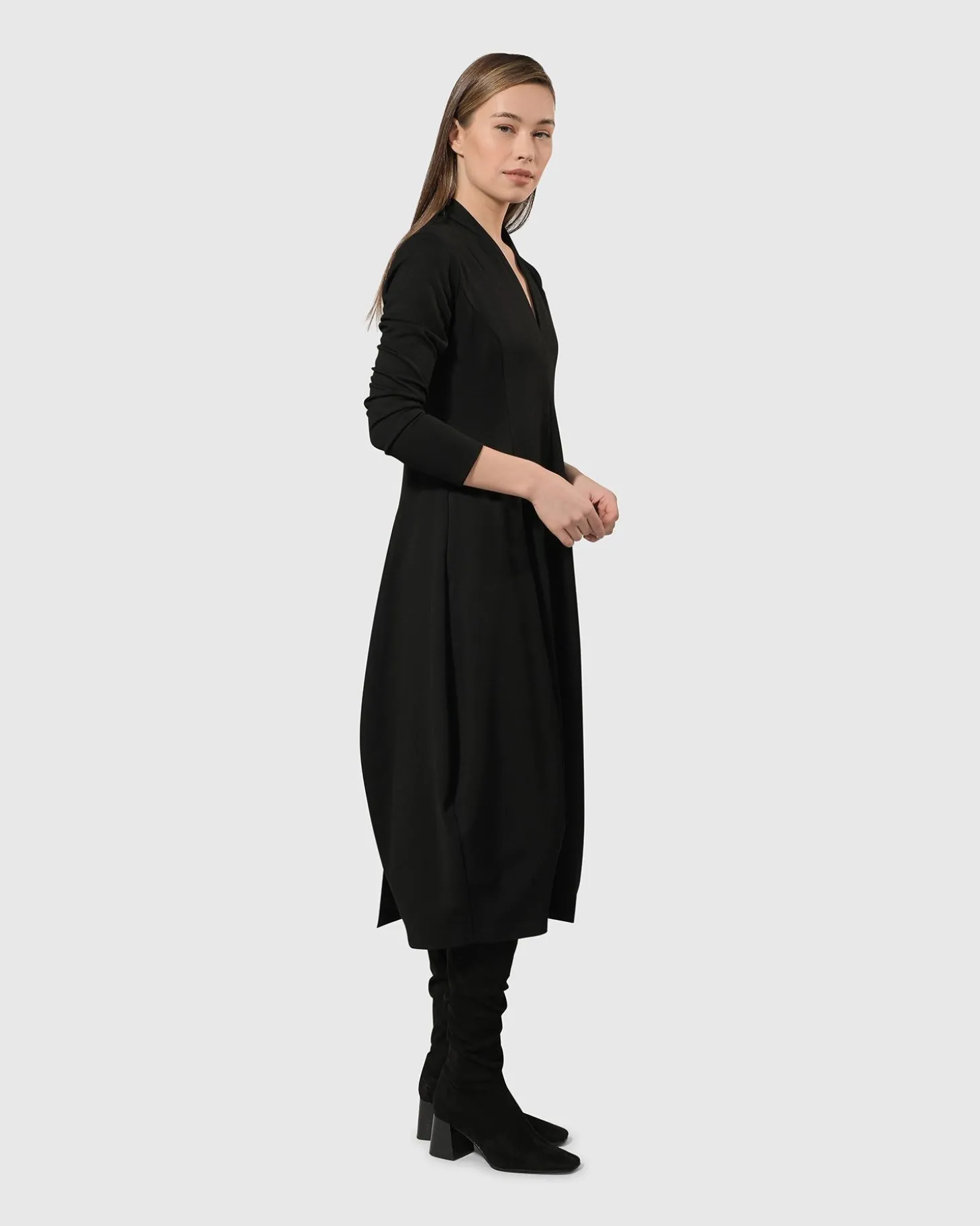 Women Alembika Essential Pockets Cocoon Dress, Black