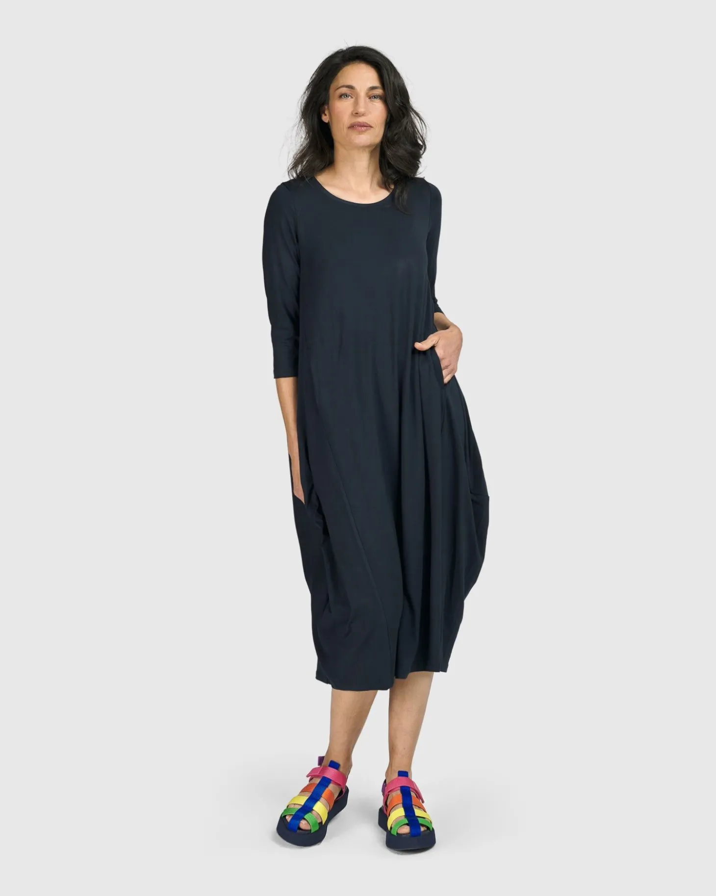 Women Alembika Essential Relaxed Midi Dress, Ocean