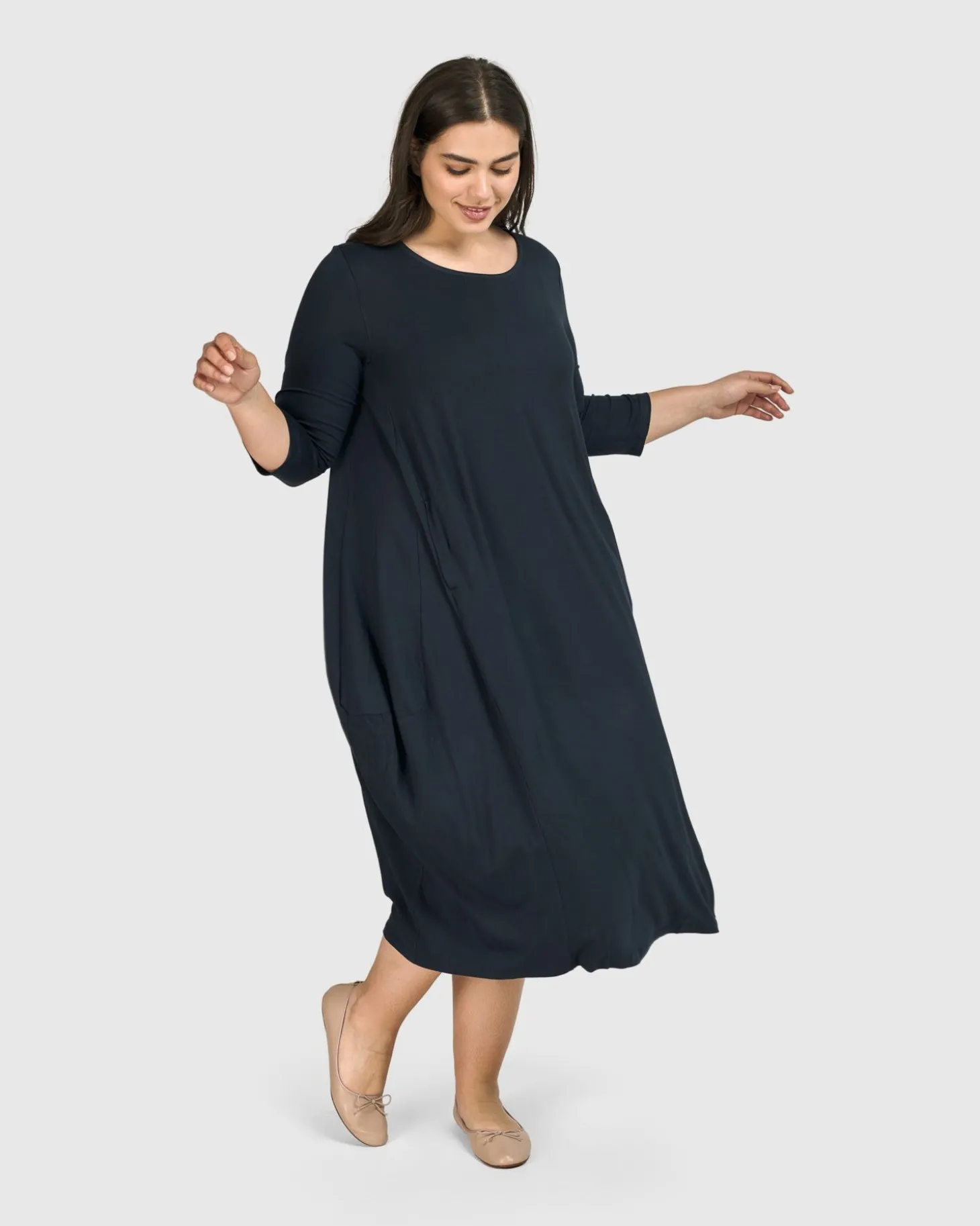 Women Alembika Essential Relaxed Midi Dress, Ocean