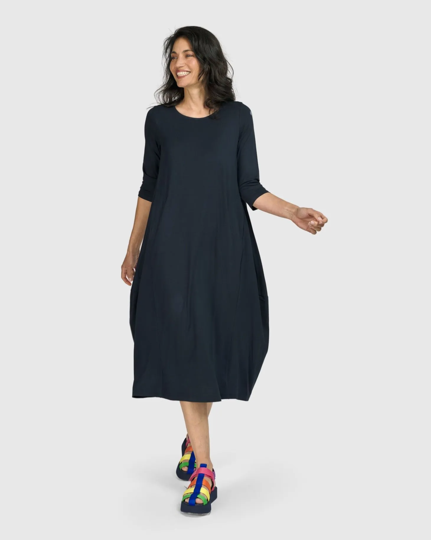 Women Alembika Essential Relaxed Midi Dress, Ocean