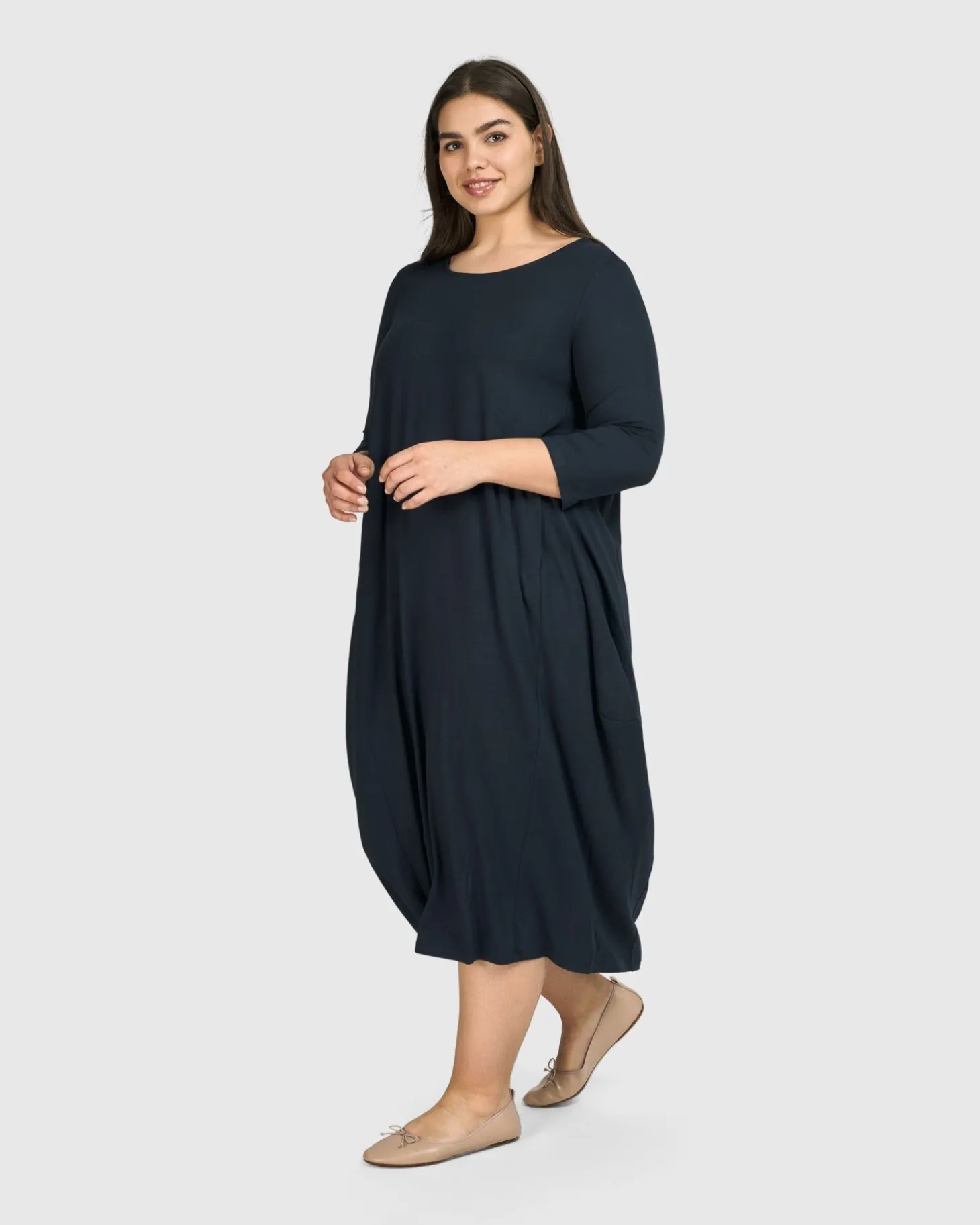 Women Alembika Essential Relaxed Midi Dress, Ocean