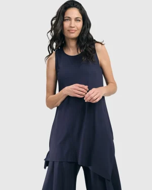 Women Alembika Essential Sleeveless Tunic Top, Navy