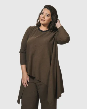 Women Alembika Essential Swing Tunic Top, Brown