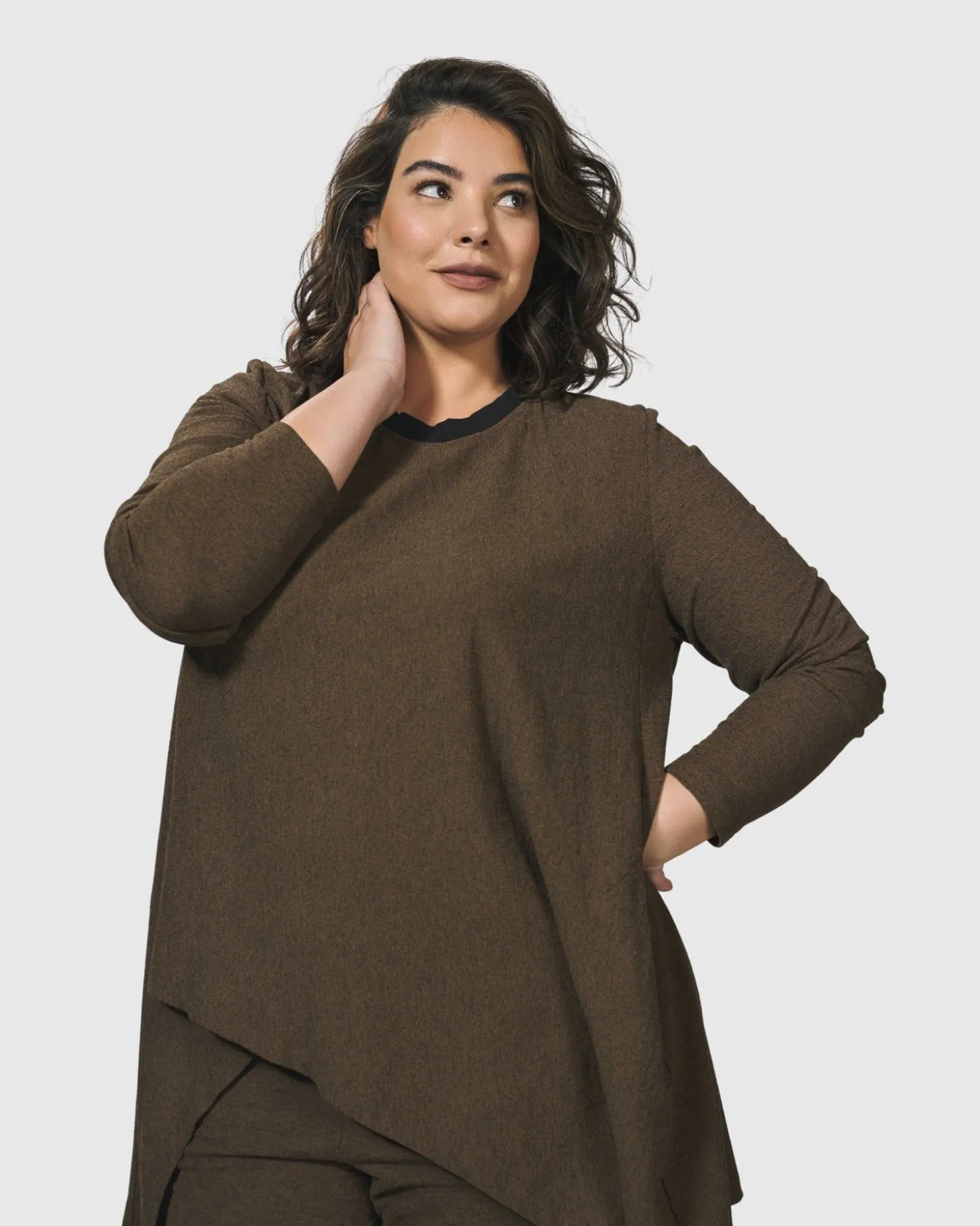 Women Alembika Essential Swing Tunic Top, Brown