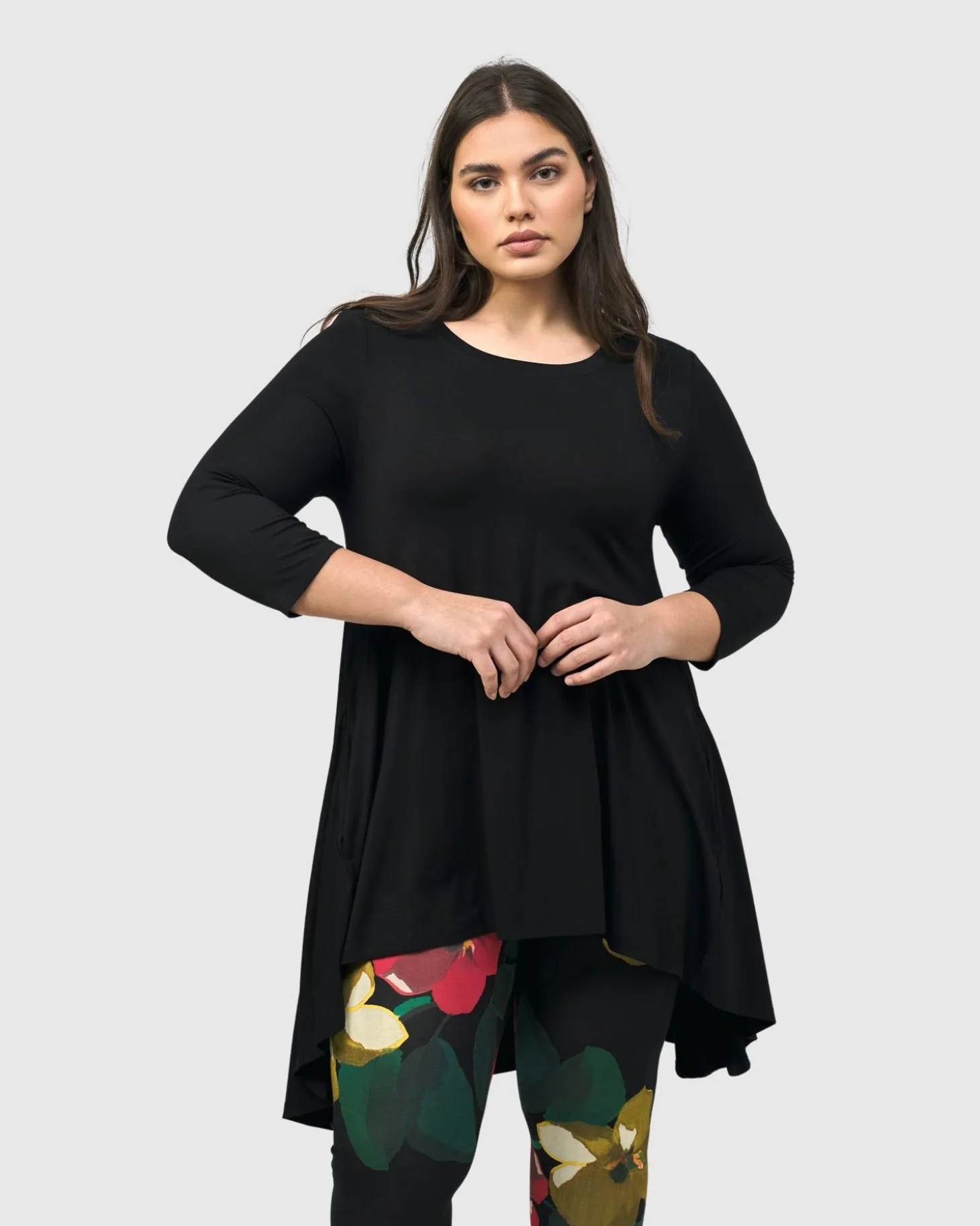 Women Alembika Essential Swing Tunic Top, Black