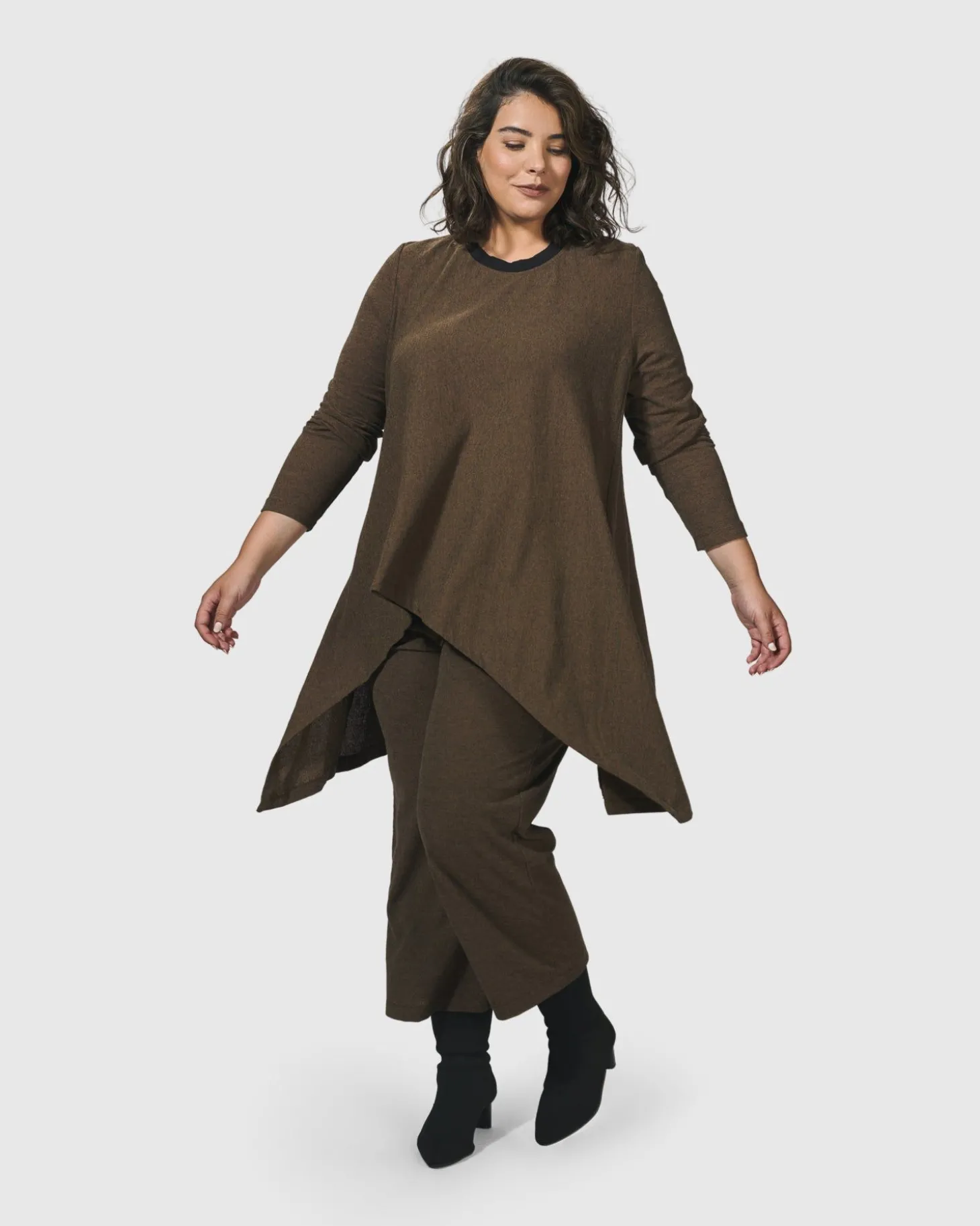Women Alembika Essential Swing Tunic Top, Brown