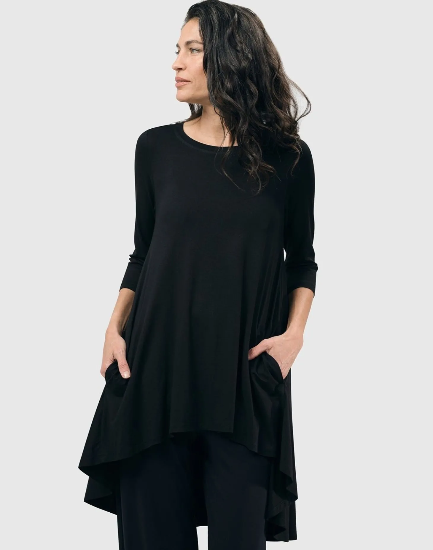 Women Alembika Essential Swing Tunic Top, Black
