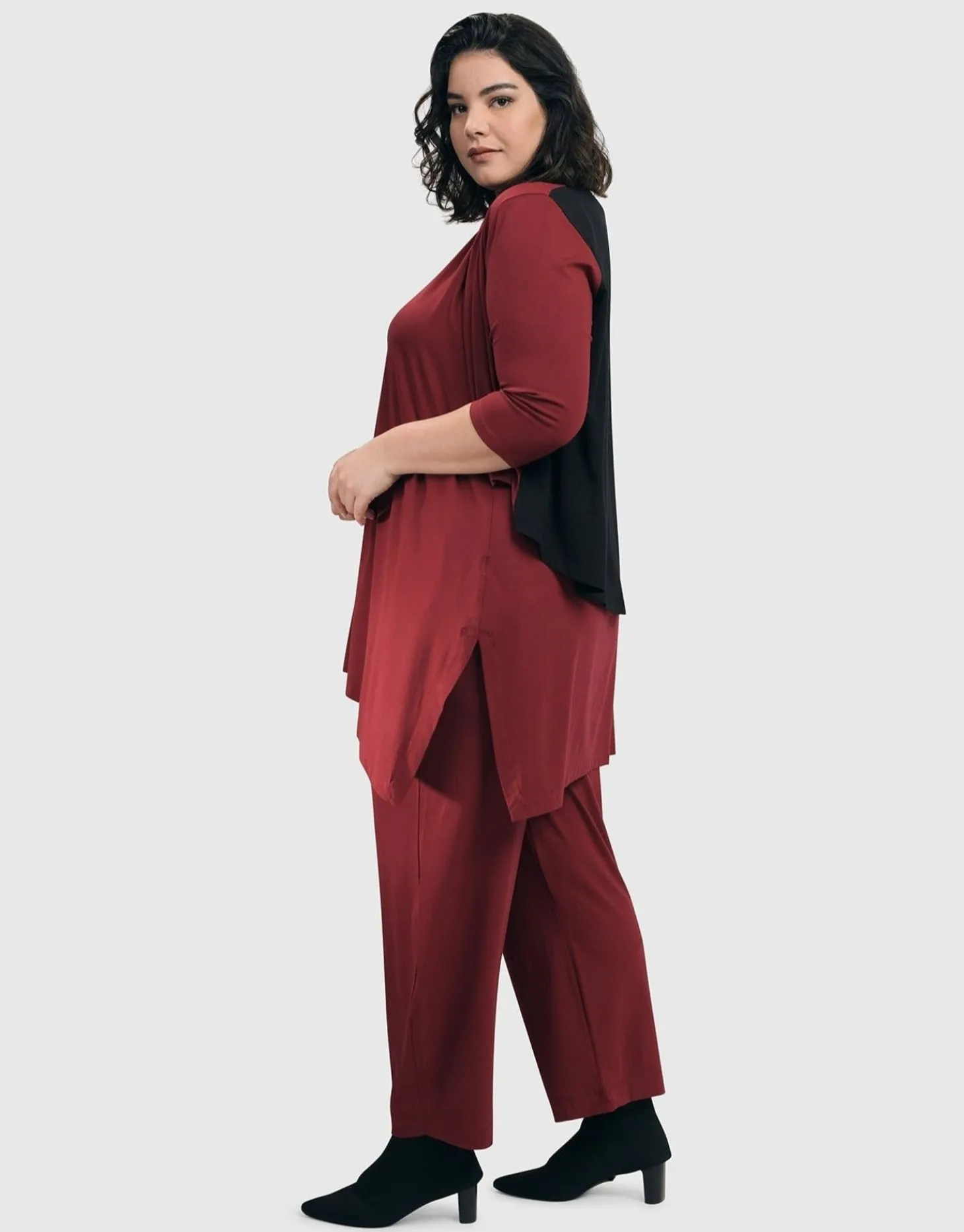 Women Alembika Essential 2-Tone Crop Cardigan, Plum