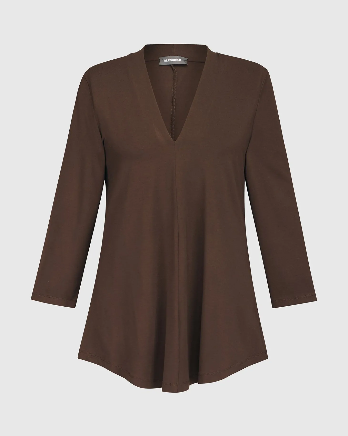 Women Alembika Essential V-Neck Top, Coffee