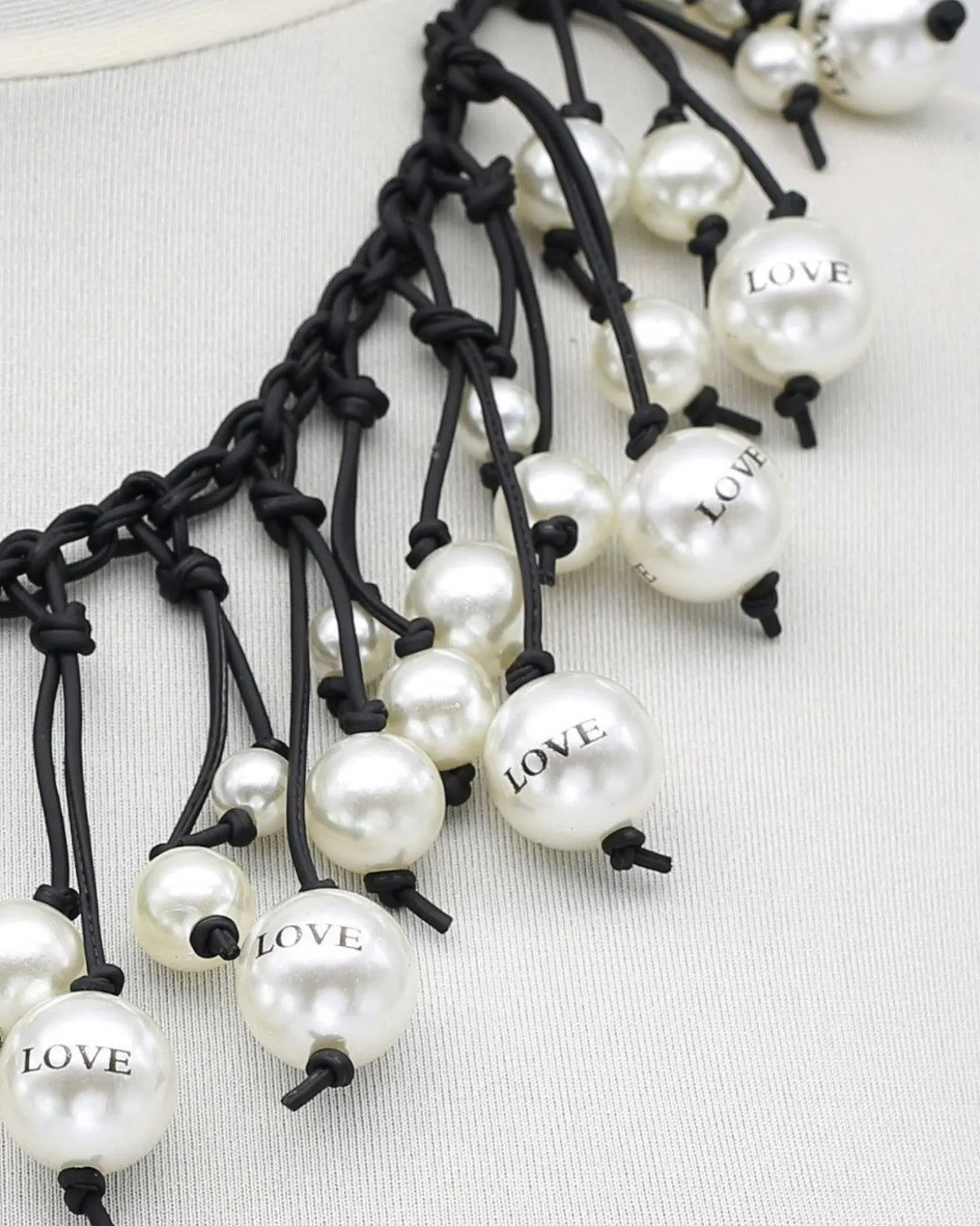 Women Alembika Faux Pearl Cape Necklace, Love Letter
