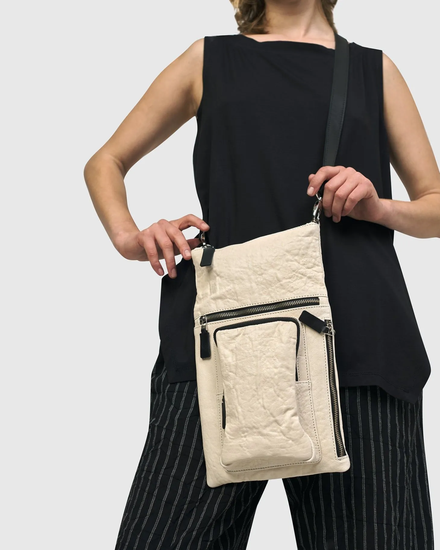 Women Alembika Flat Stash Pouch Bag, Ivory