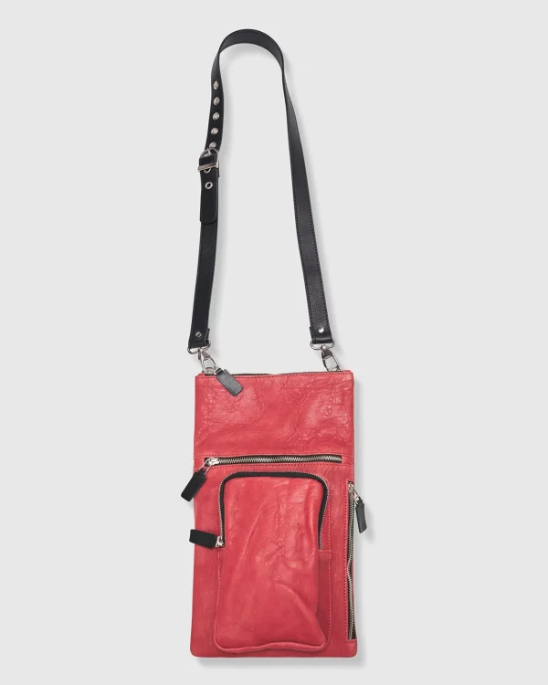 Women Alembika Flat Stash Pouch Bag, Vermillion