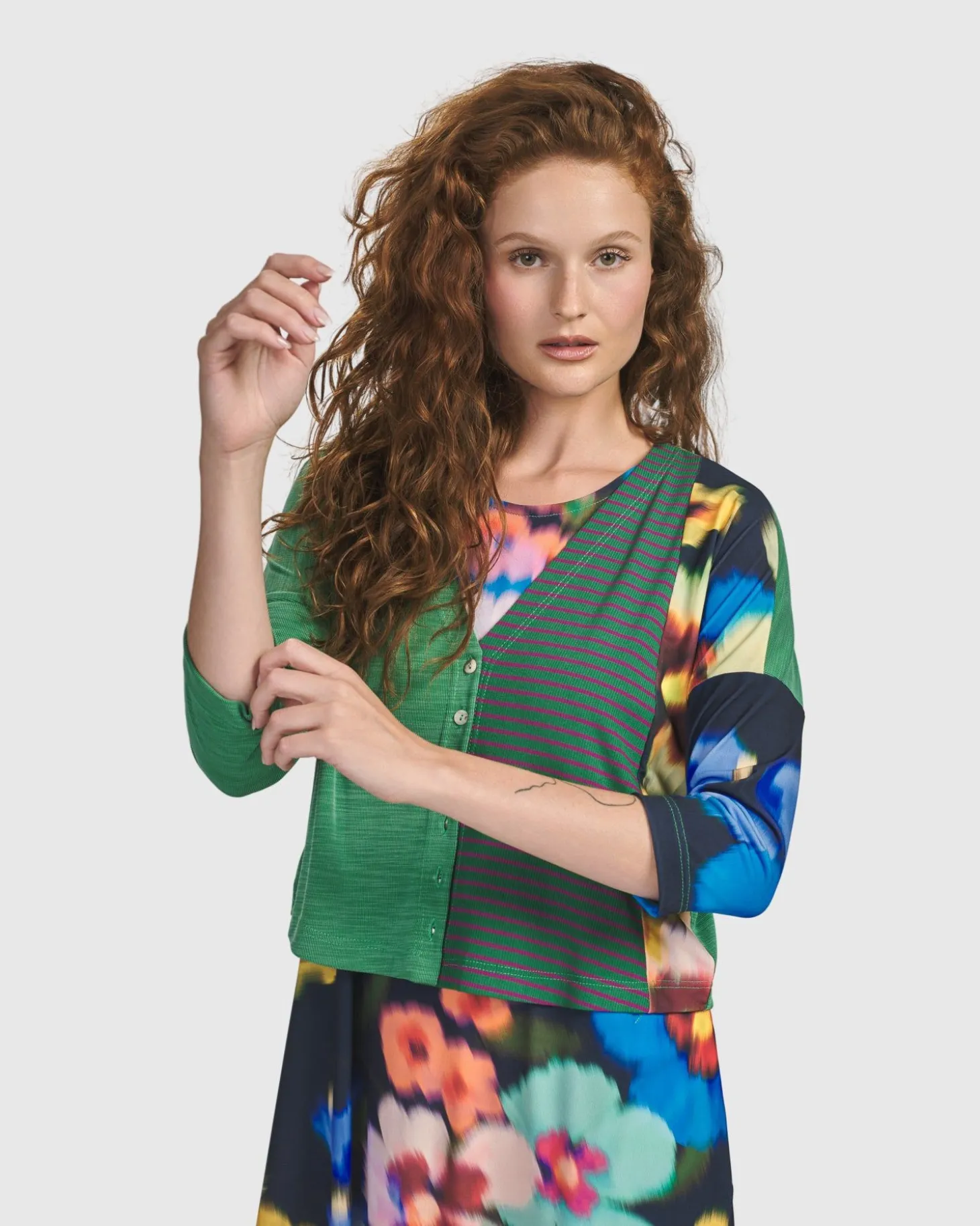 Women Alembika Forget-Me-Not Cropped Cardigan, Garden