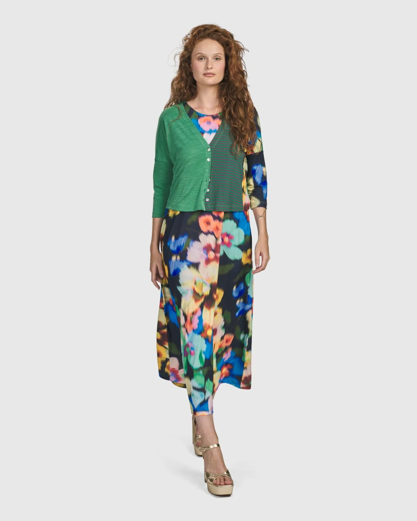 Women Alembika Forget-Me-Not Cropped Cardigan, Garden