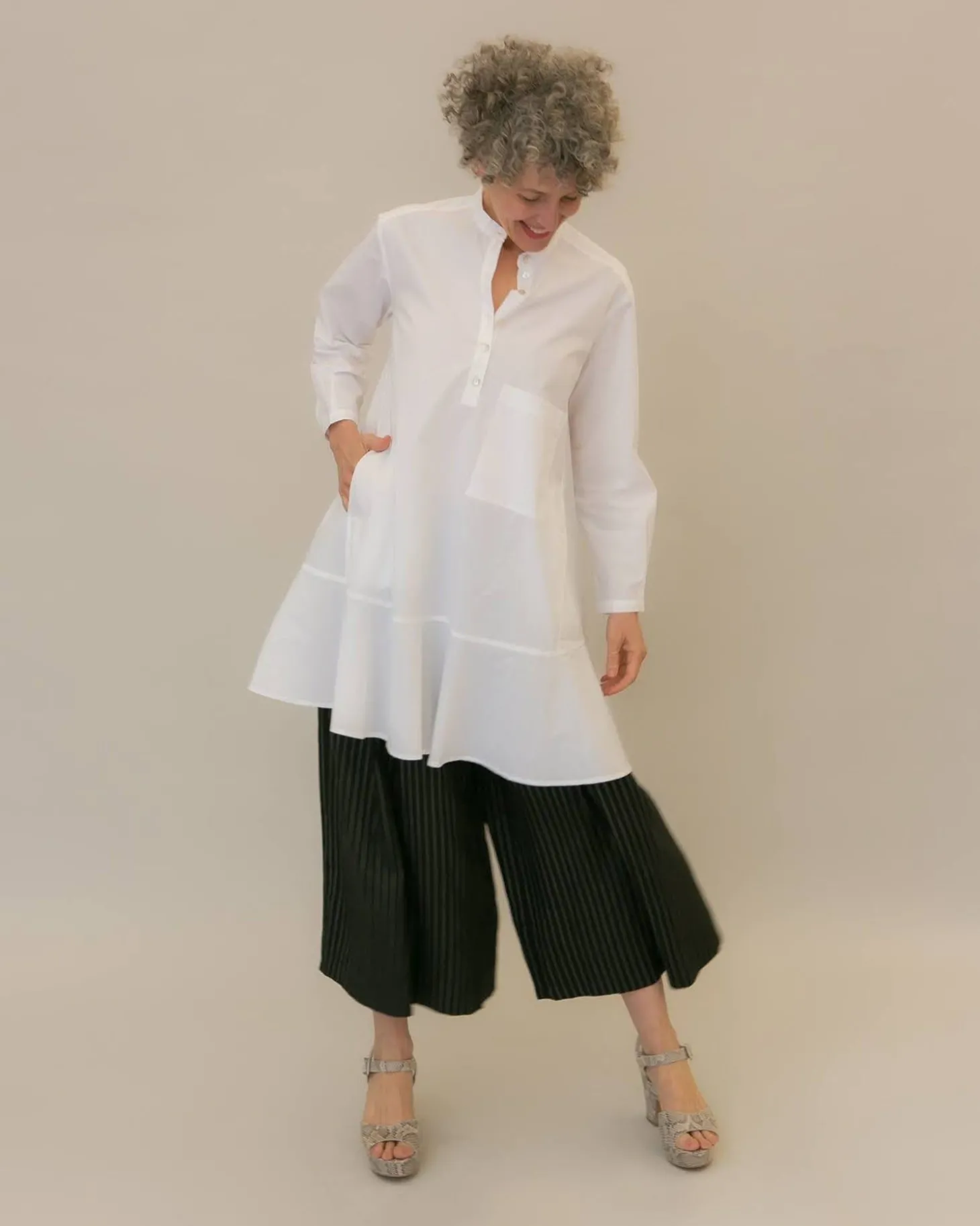 Women Alembika Freedom Flounce Tunic Shirt, White