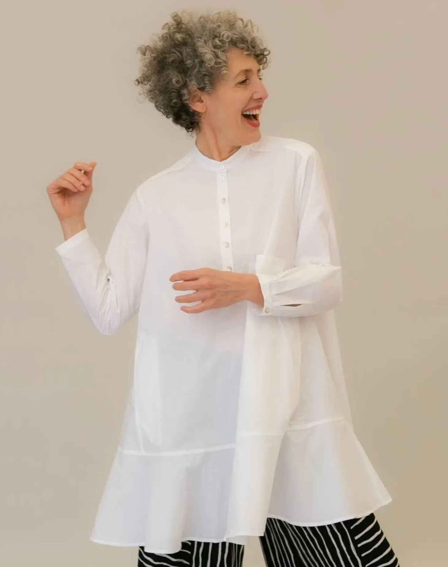 Women Alembika Freedom Flounce Tunic Shirt, White