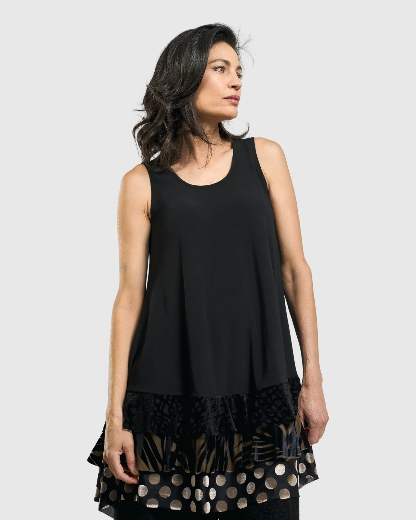 Women Alembika Gemma Sleeveless Tunic Top, Gold