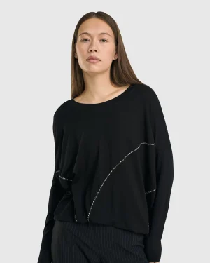 Women Alembika Go-To Drop Sleeve Top, Black