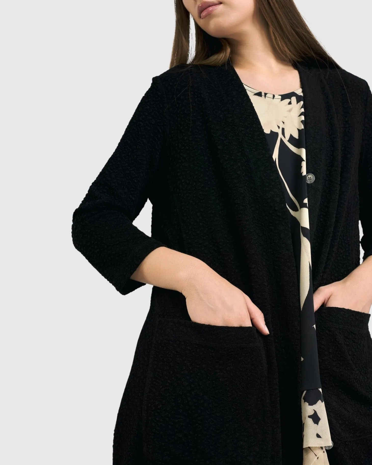 Women Alembika Granite Cardi Jacket, Black