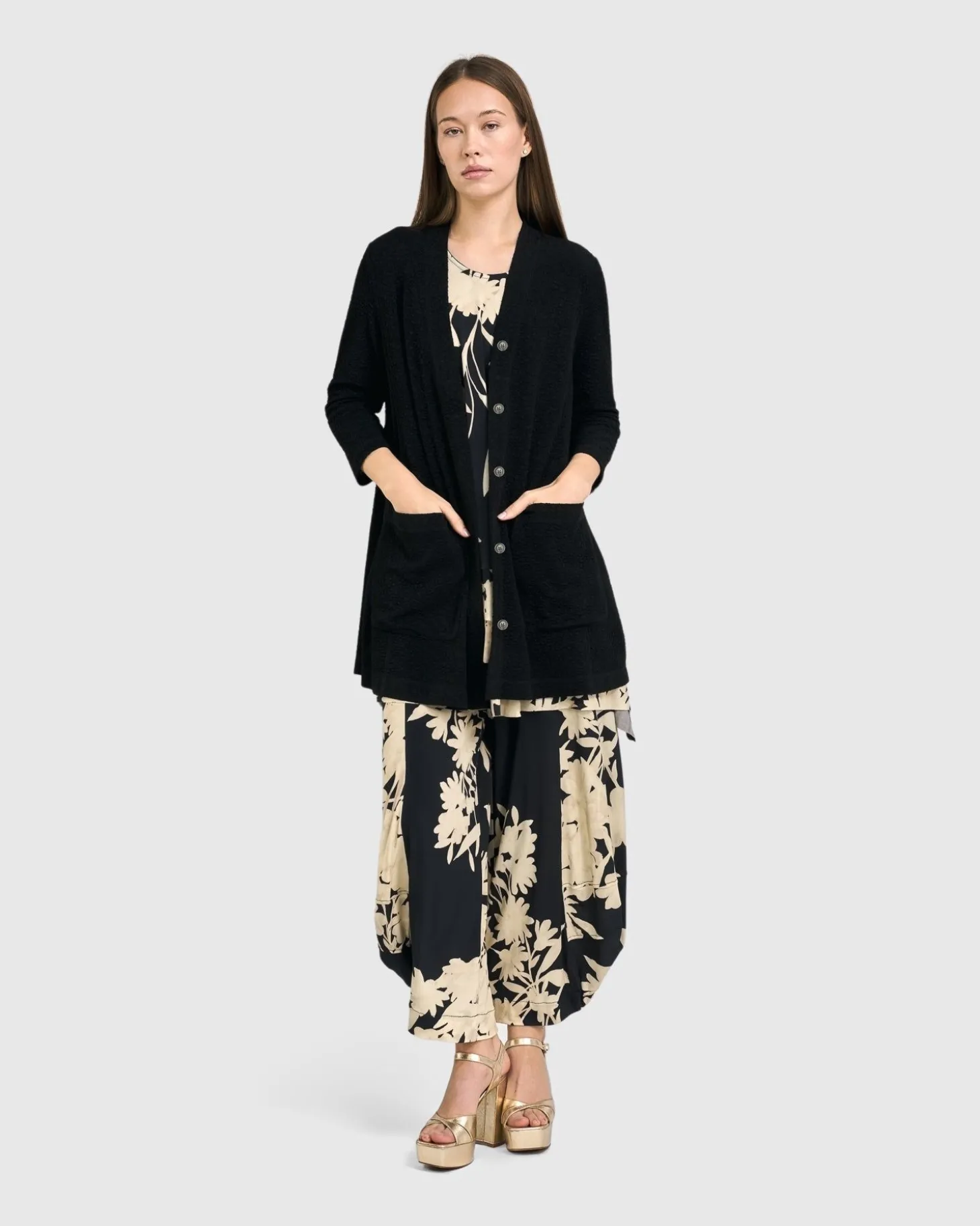 Women Alembika Granite Cardi Jacket, Black