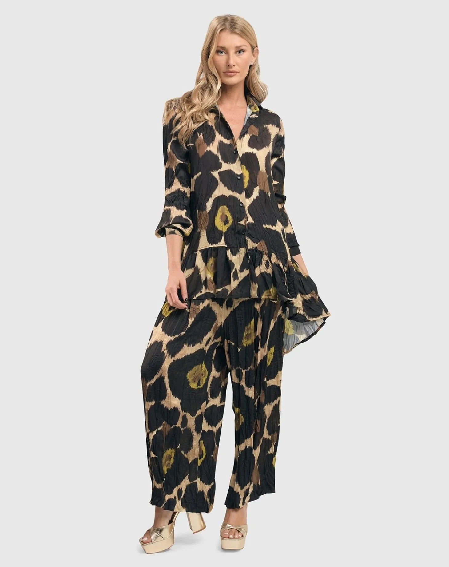 Women Alembika Hazel Crinkle Palazzo Pants, Multi