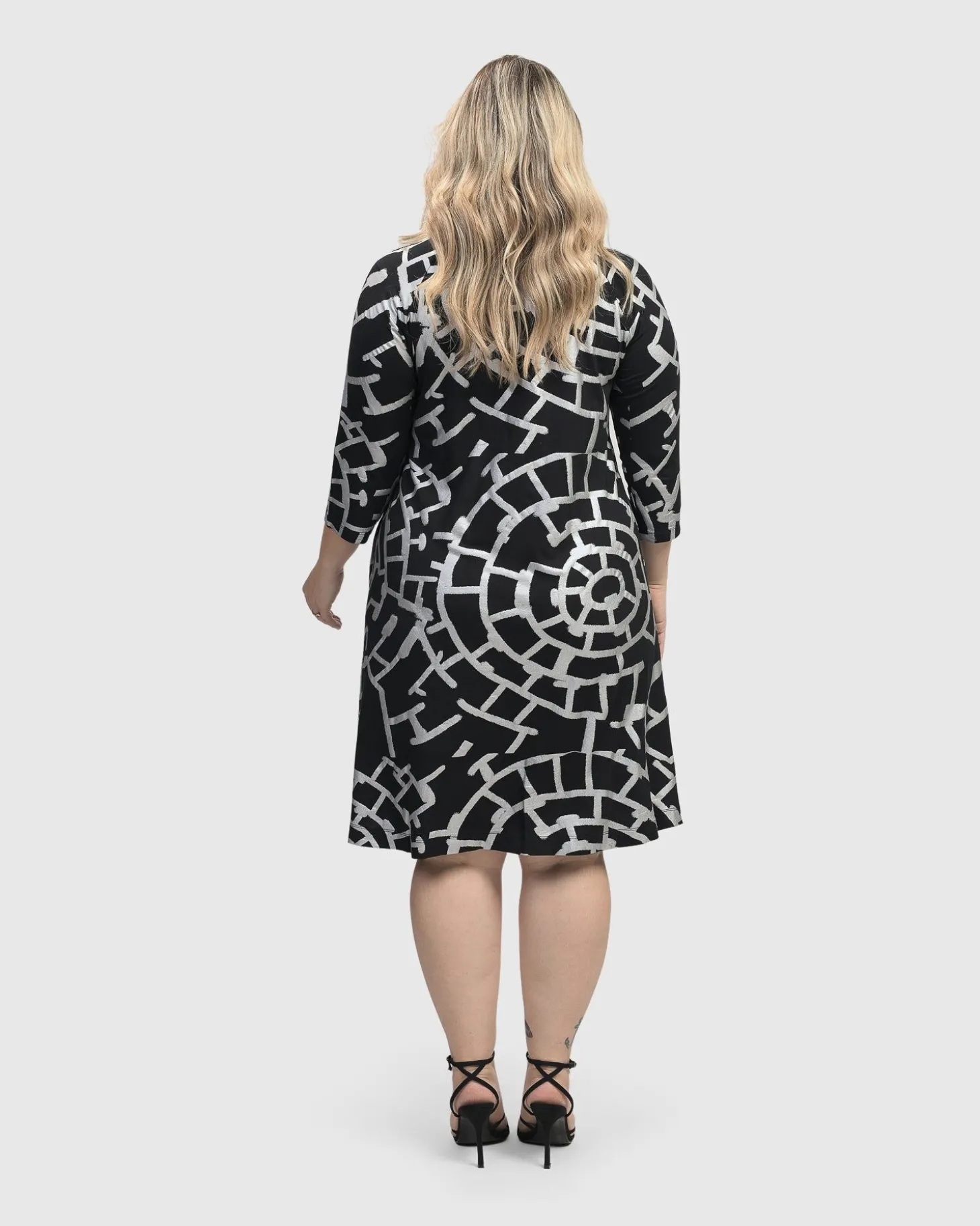 Women Alembika Hypnotic A Line Dress, Silver
