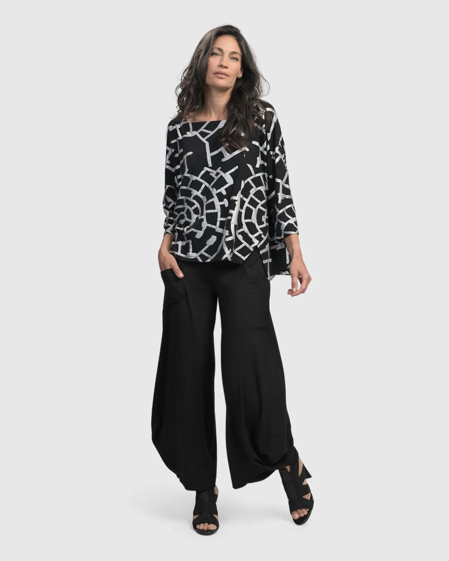Women Alembika Hypnotic Cutaway Boxy Top, Silver
