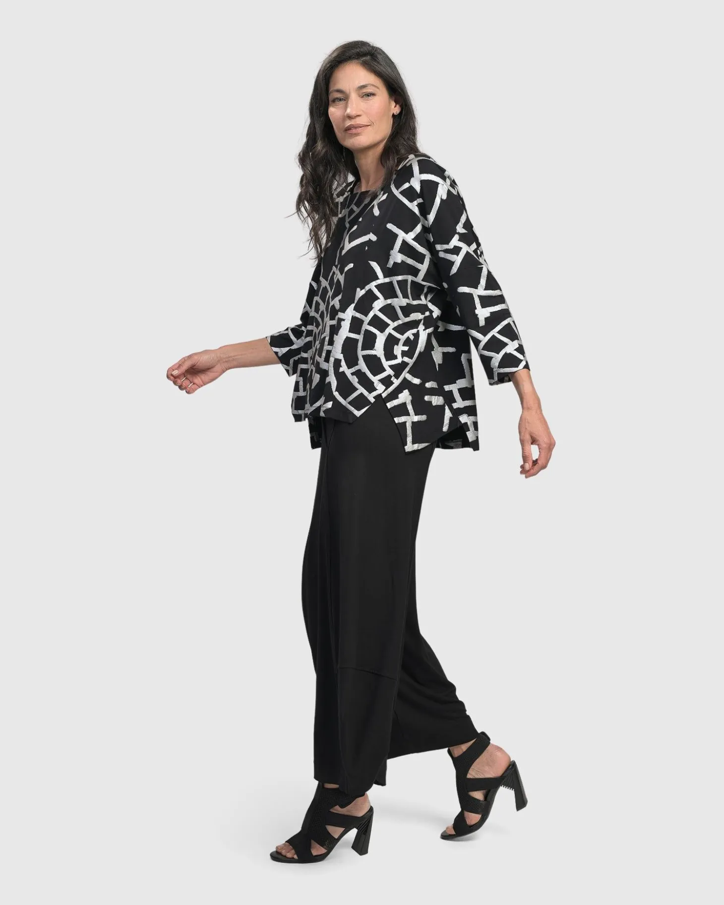 Women Alembika Hypnotic Cutaway Boxy Top, Silver