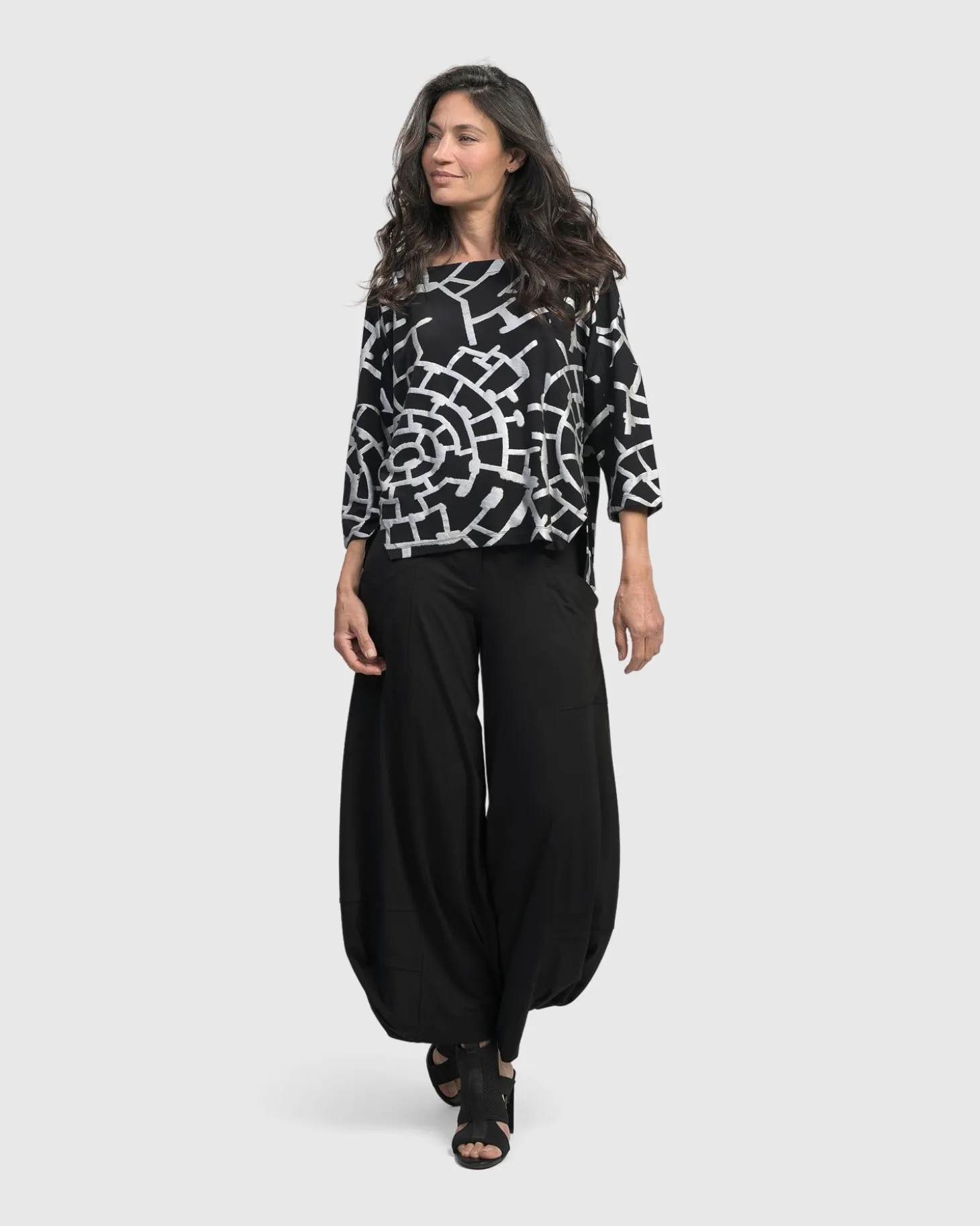 Women Alembika Hypnotic Cutaway Boxy Top, Silver