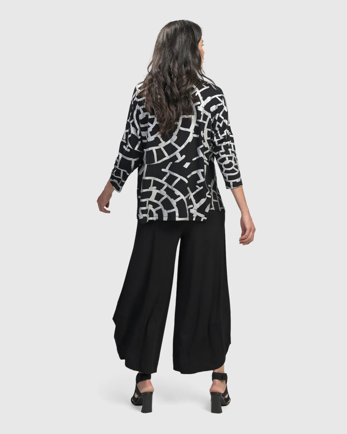 Women Alembika Hypnotic Cutaway Boxy Top, Silver