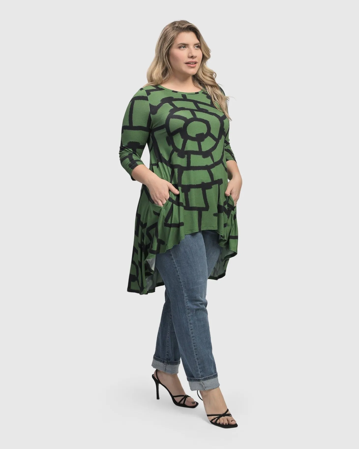 Women Alembika Hypnotic Hi-Lo Tunic Top, Clover