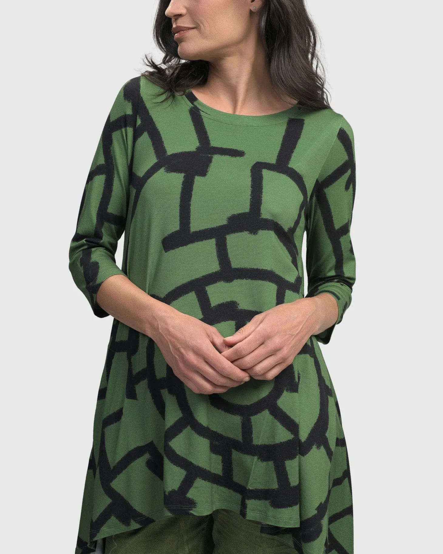 Women Alembika Hypnotic Hi-Lo Tunic Top, Clover