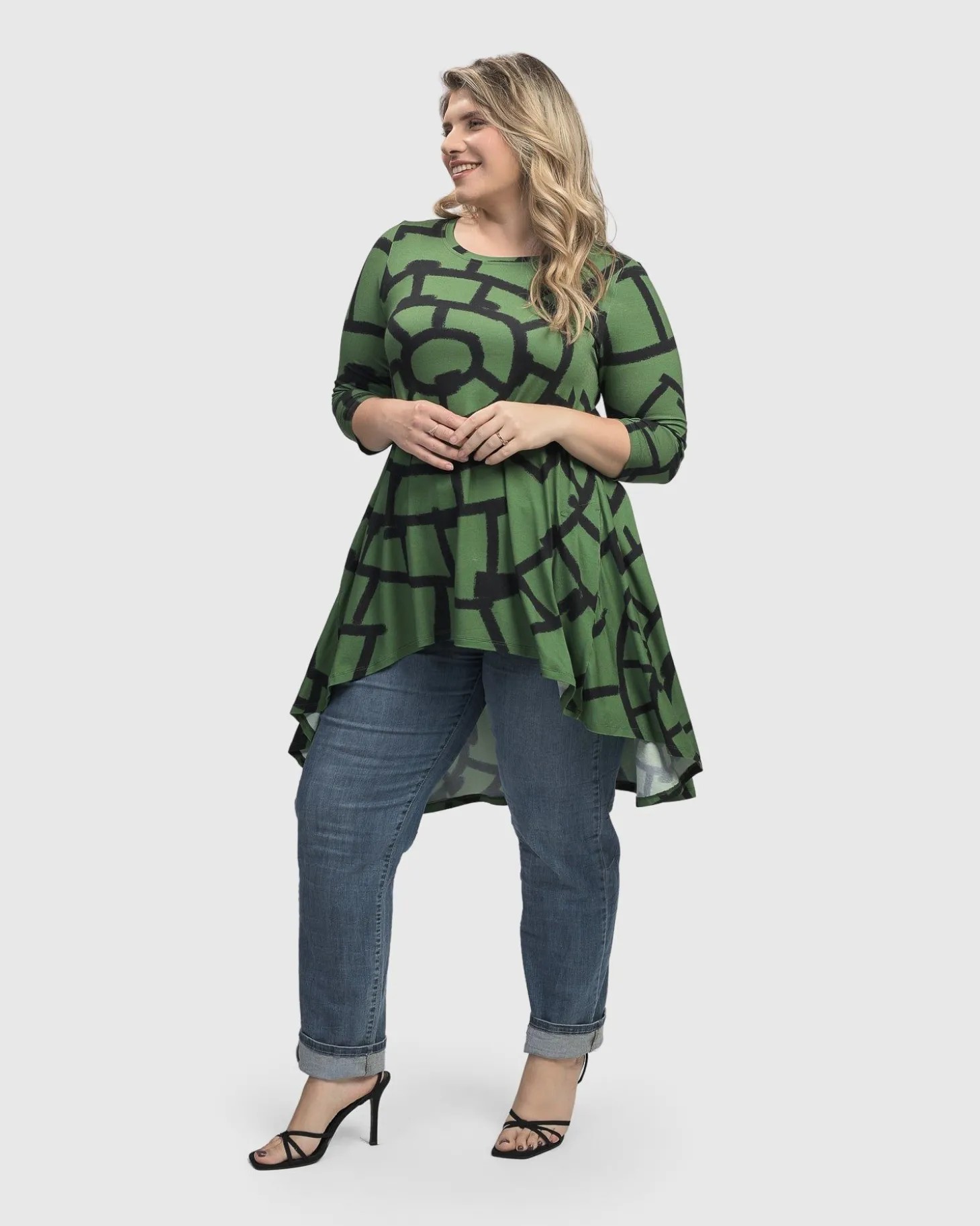 Women Alembika Hypnotic Hi-Lo Tunic Top, Clover