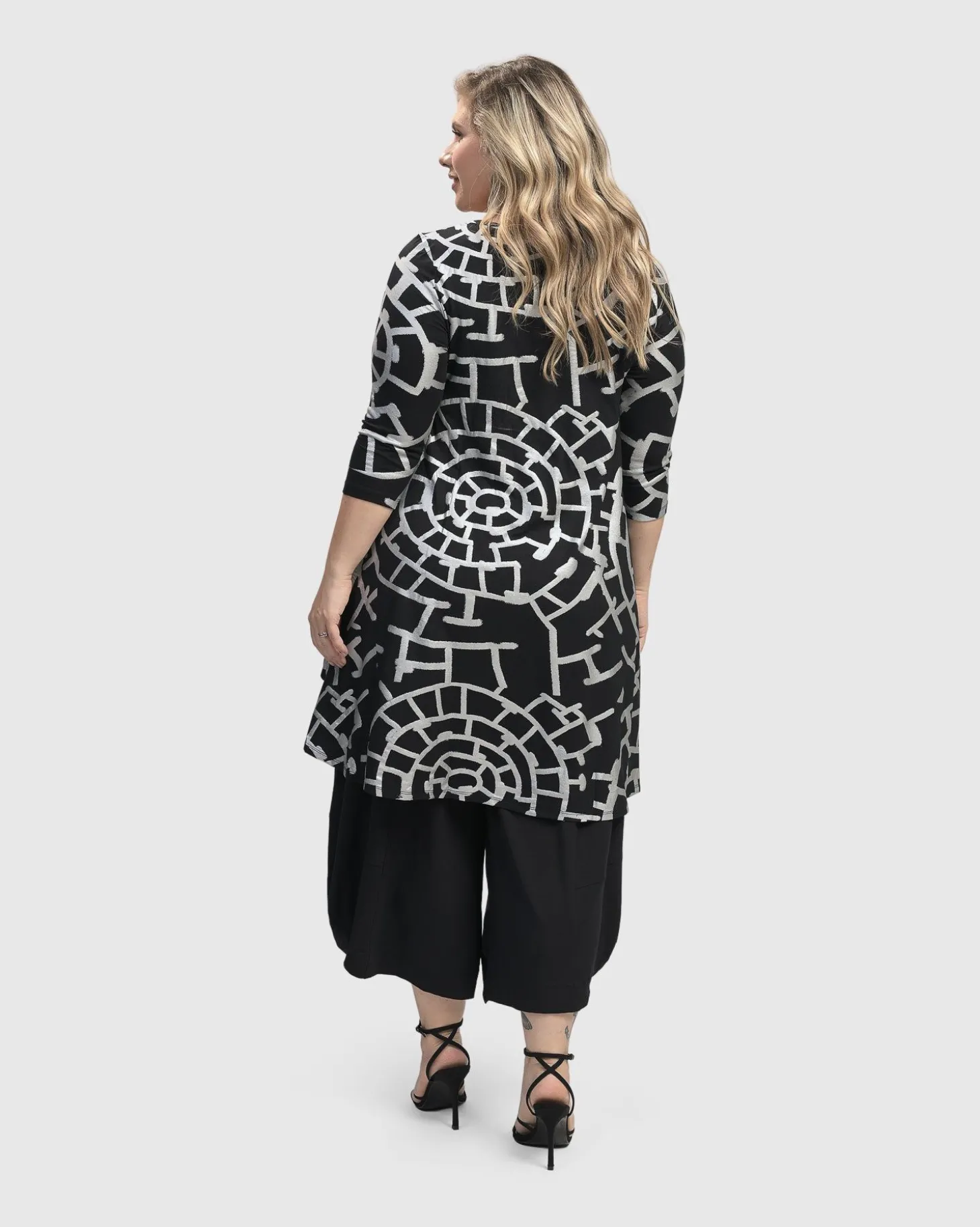 Women Alembika Hypnotic Hi-Lo Tunic Top, Silver