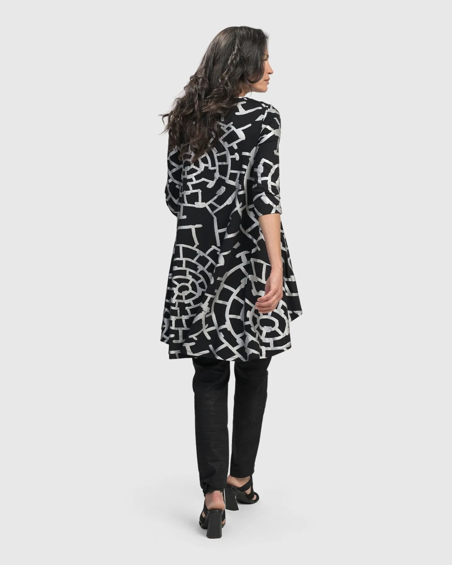 Women Alembika Hypnotic Hi-Lo Tunic Top, Silver
