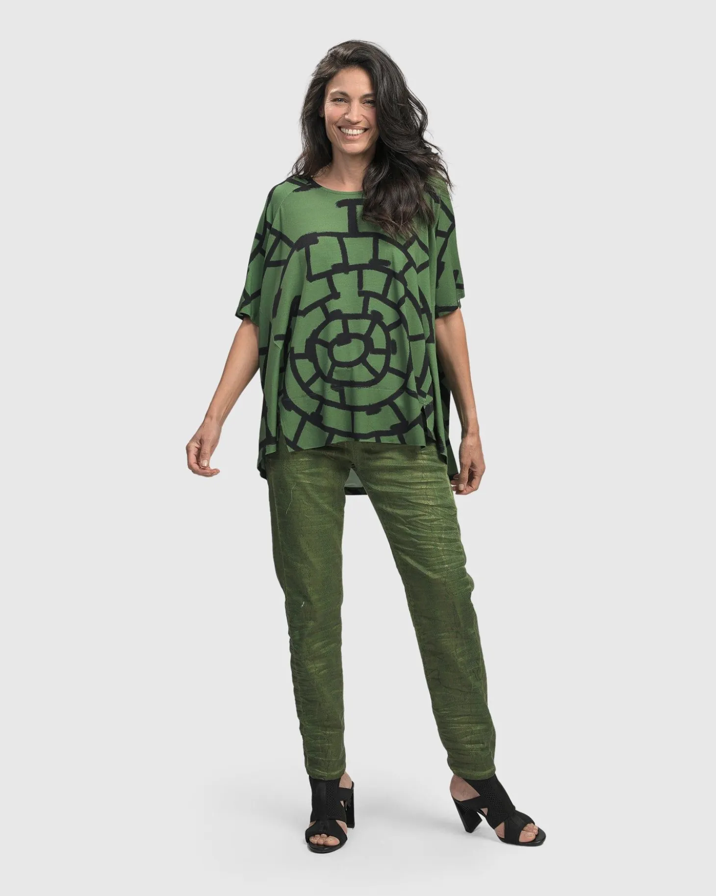 Women Alembika Hypnotic Swing Tunic Top, Clover