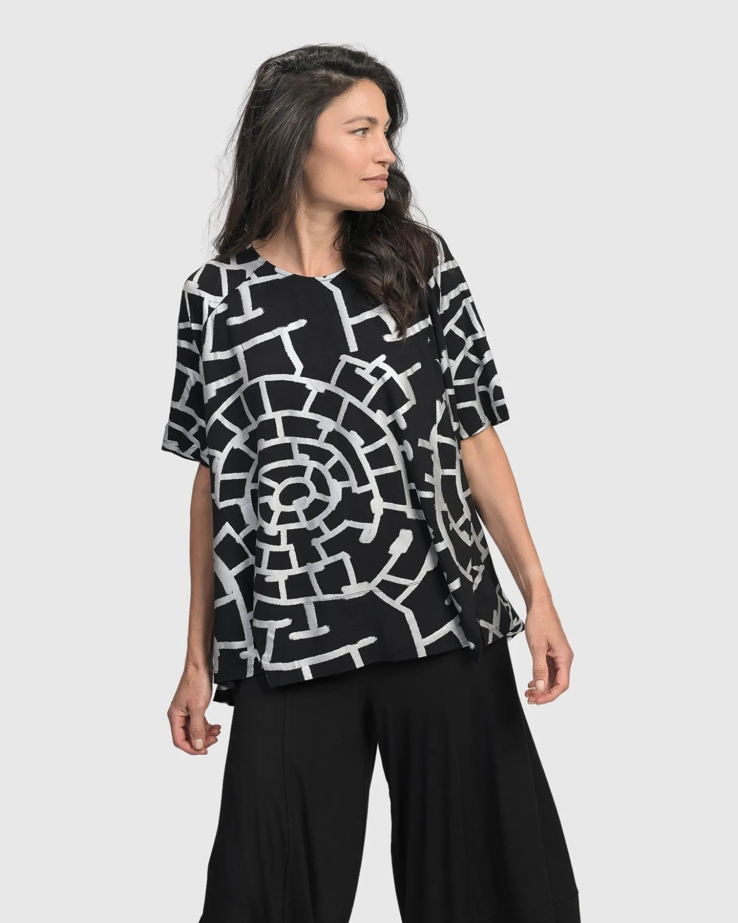Women Alembika Hypnotic Swing Tunic Top, Silver