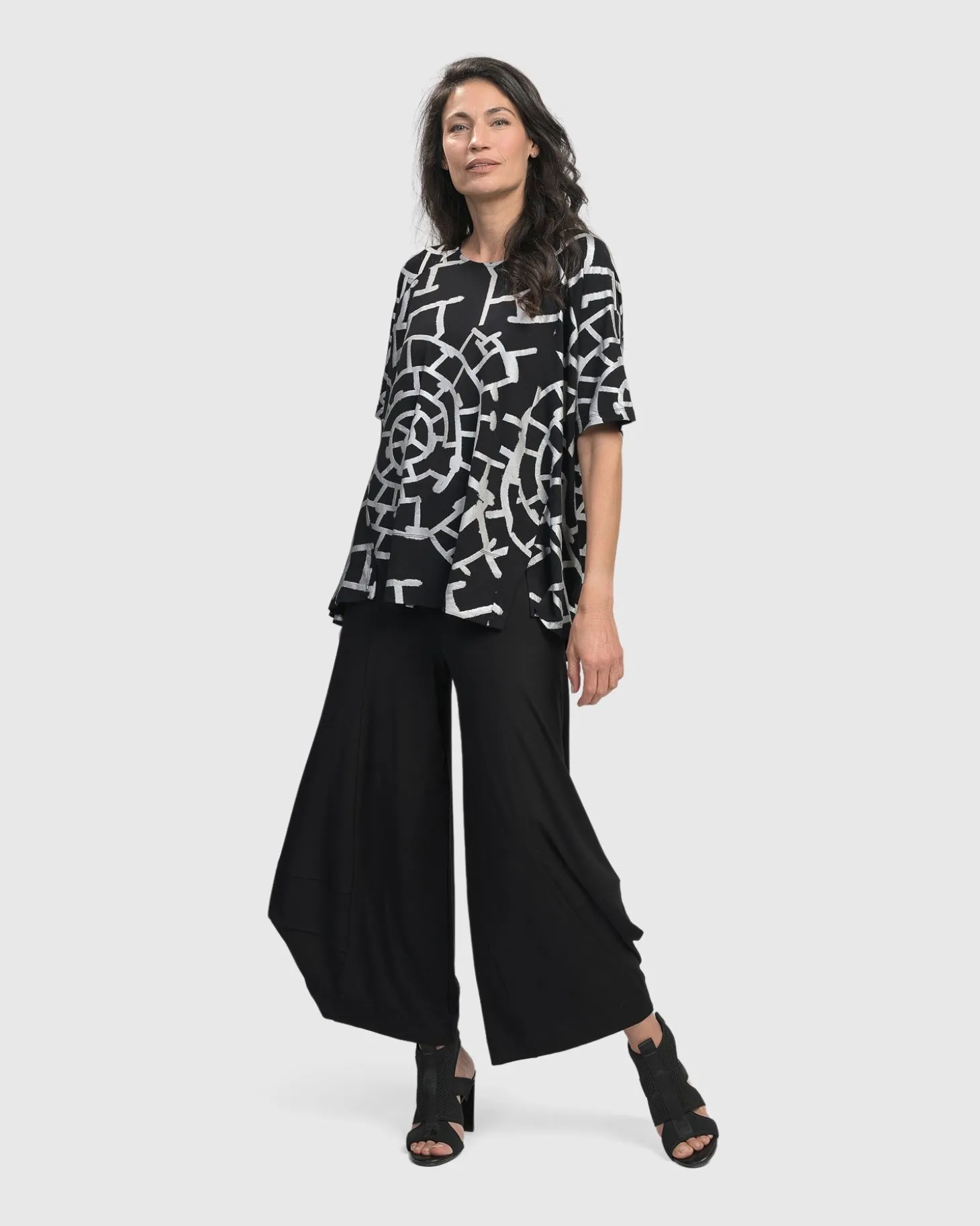 Women Alembika Hypnotic Swing Tunic Top, Silver