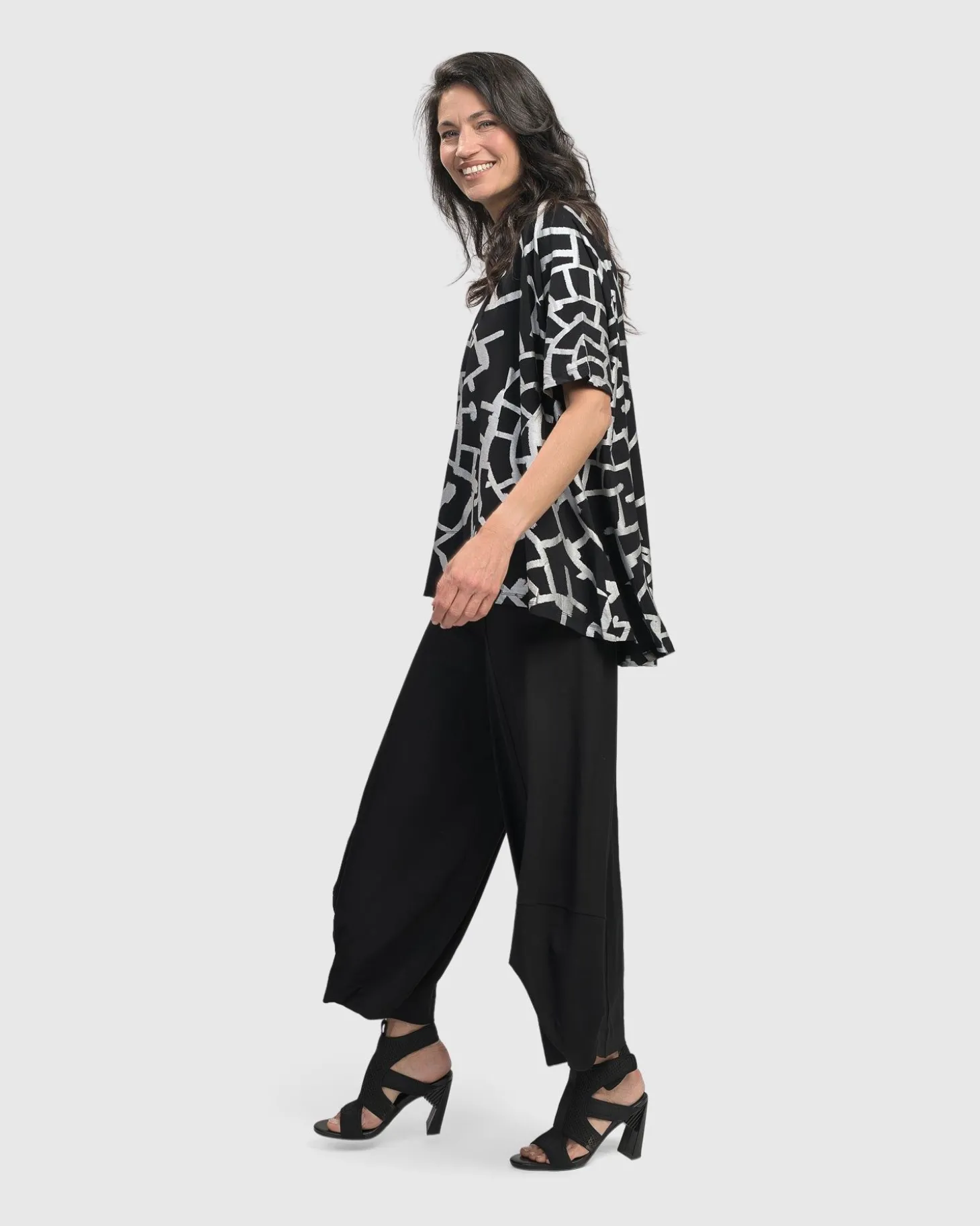 Women Alembika Hypnotic Swing Tunic Top, Silver