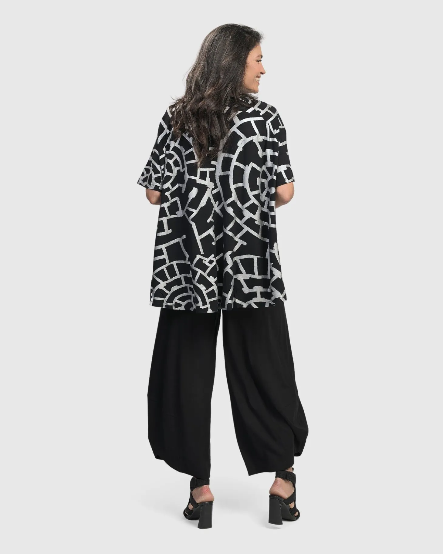 Women Alembika Hypnotic Swing Tunic Top, Silver