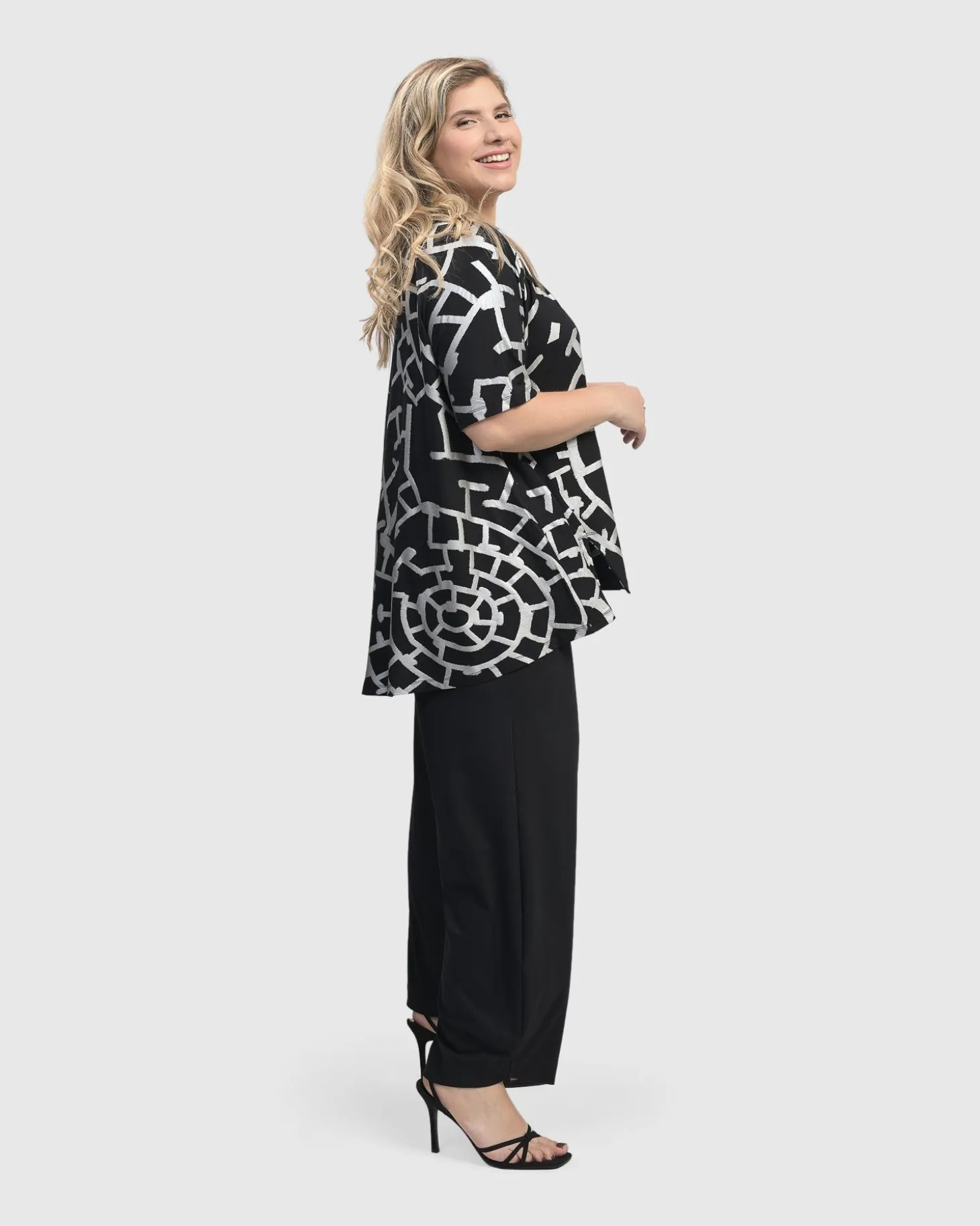 Women Alembika Hypnotic Swing Tunic Top, Silver