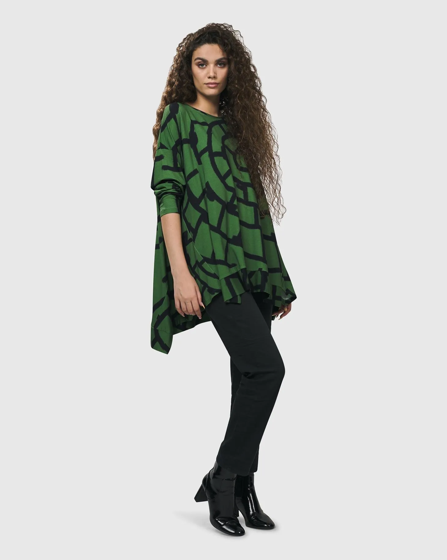 Women Alembika Hypnotic Swing Tunic Top, Clover