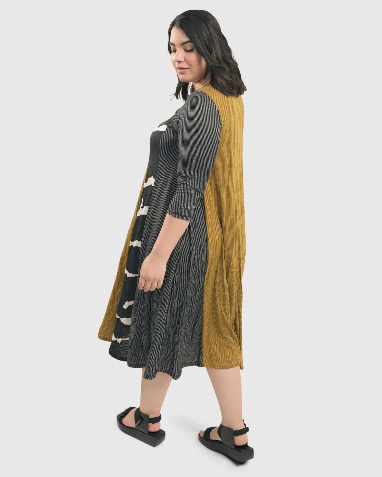 Women Alembika Jill Crinkle Swing Dress, Yellow