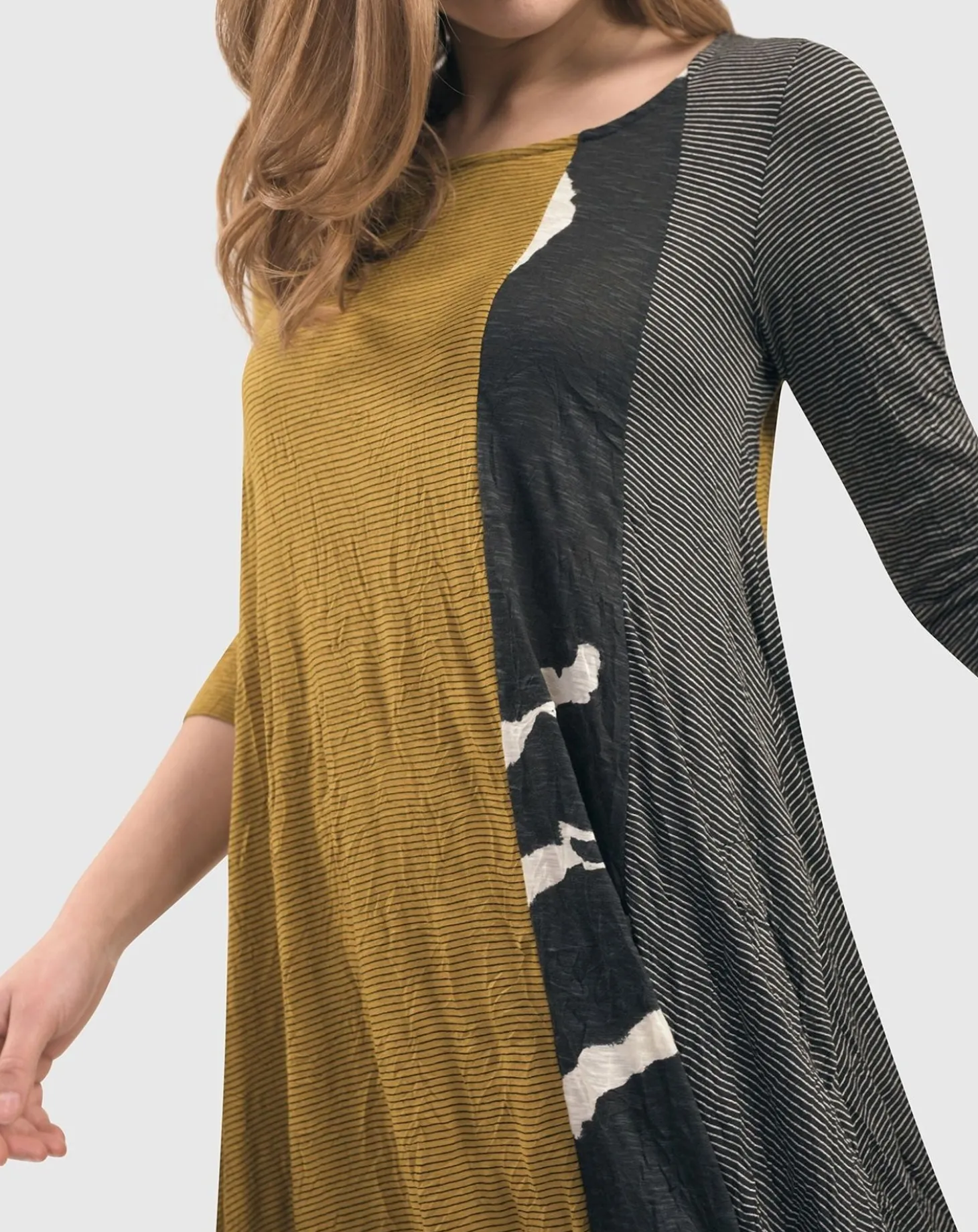Women Alembika Jill Crinkle Swing Dress, Yellow