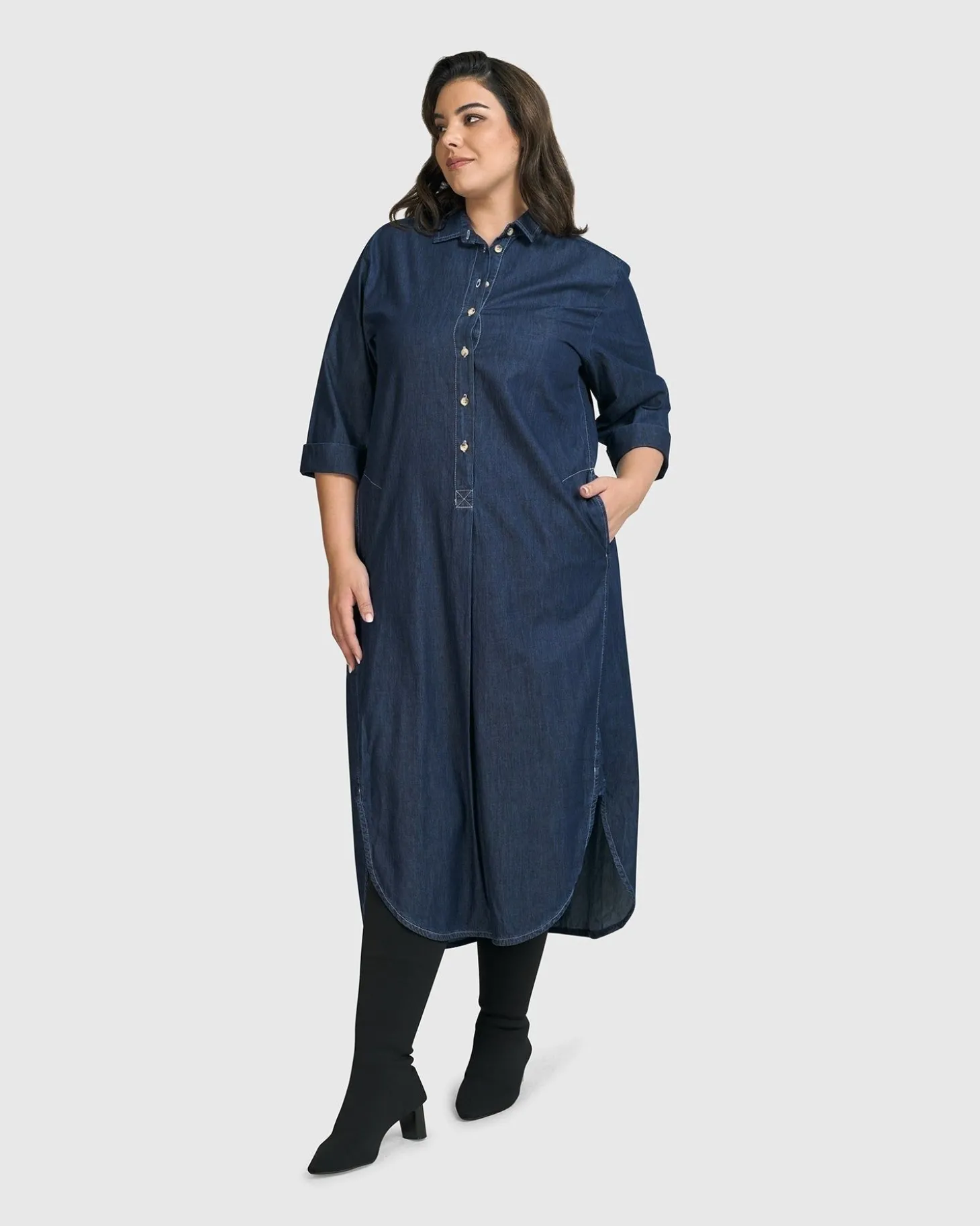 Women Alembika Joie Collared Dress, Denim